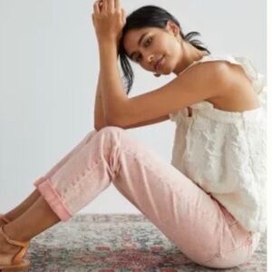 Anthropologie Pilcro Slim Boyfriend Acid Washed Pink Jeans Sz 28 Tall Y2K Boho